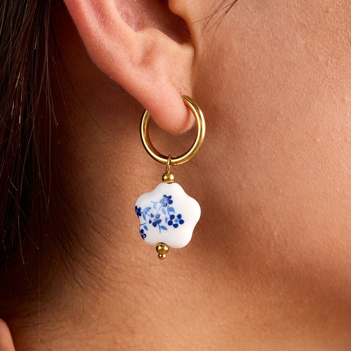 Flower Ceramic  Earrings