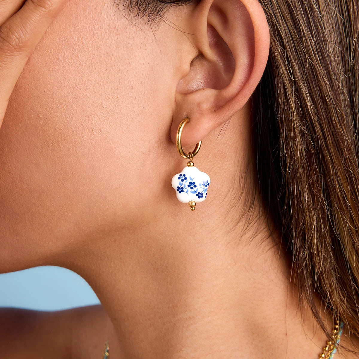 Flower Ceramic  Earrings