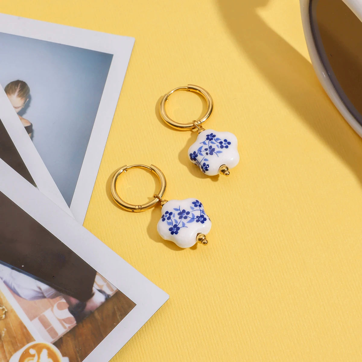 Flower Ceramic  Earrings